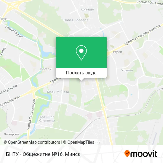 Карта БНТУ - Общежитие №16