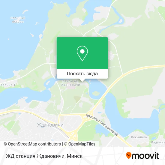 Карта ЖД станция Ждановичи