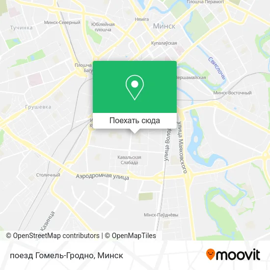 Карта поезд  Гомель-Гродно
