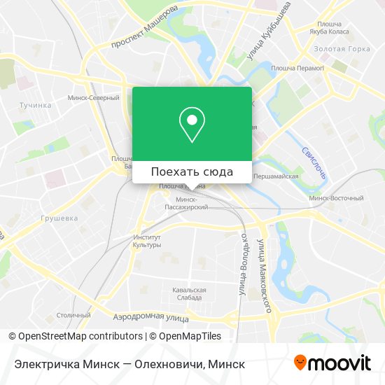 Карта Электричка Минск — Олехновичи