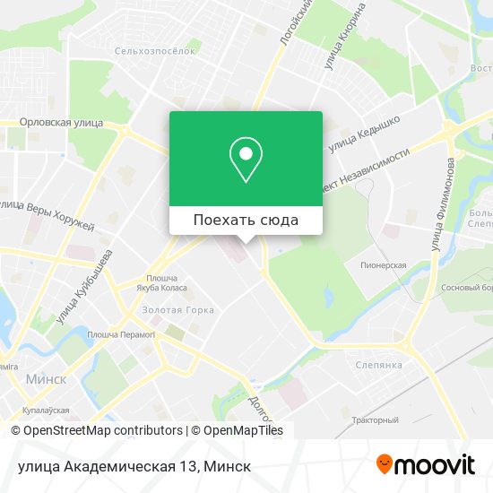Карта улица Академическая 13