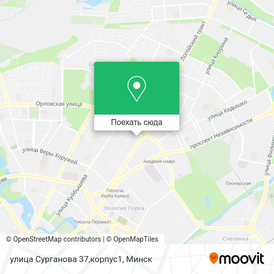 Карта улица Сурганова 37,корпус1