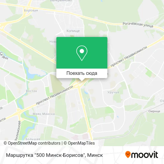 Карта Маршрутка "500 Минск-Борисов"