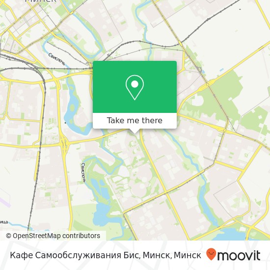 Карта Кафе Самообслуживания Бис, Минск