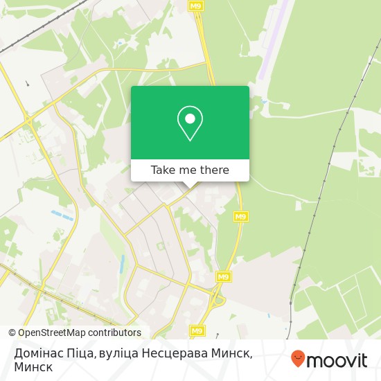 Карта Домінас Піца, вуліца Несцерава Минск