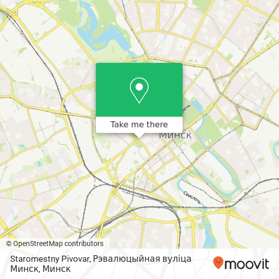 Карта Staromestny Pivovar, Рэвалюцыйная вуліца Минск
