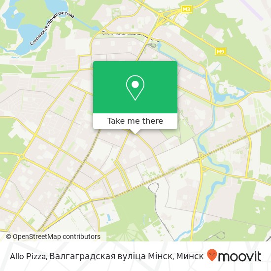 Карта Allo Pizza, Валгаградская вуліца Мінск