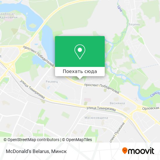 Карта McDonald's Belarus