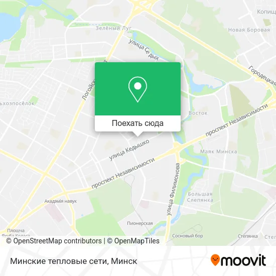 Карта Минские тепловые сети