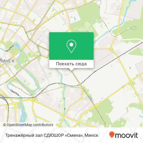 Карта Тренажёрный зал СДЮШОР «Смена»