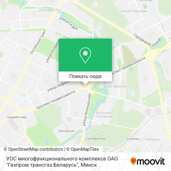 Карта УОС многофункционального комплекса ОАО "Газпром трансгаз Беларусь"
