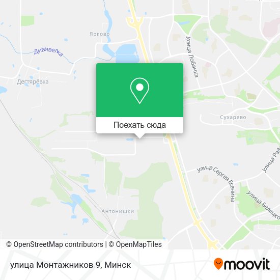 Карта улица Монтажников 9