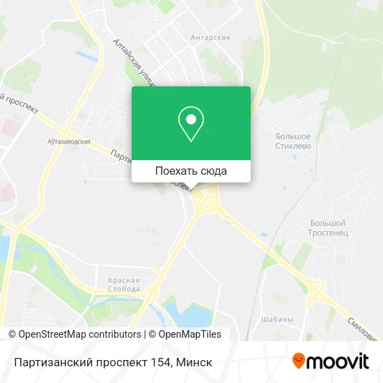 Карта Партизанский проспект 154