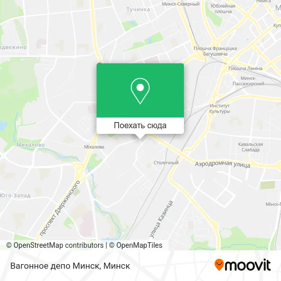 Карта Вагонное депо Минск