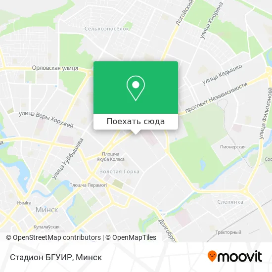 Карта Стадион БГУИР