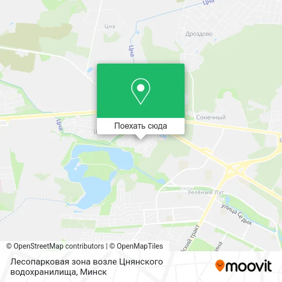 Карта Лесопарковая зона возле Цнянского водохранилища