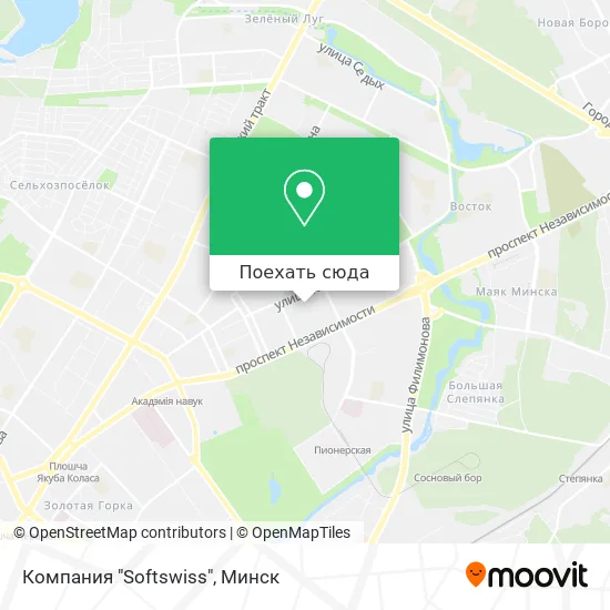 Карта Компания "Softswiss"