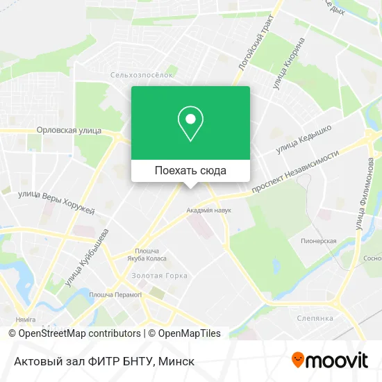 Карта Актовый зал ФИТР БНТУ