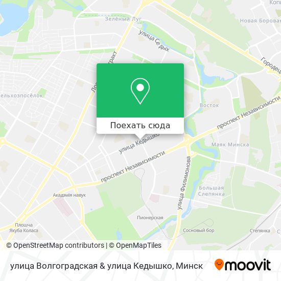 Карта улица Волгоградская & улица Кедышко