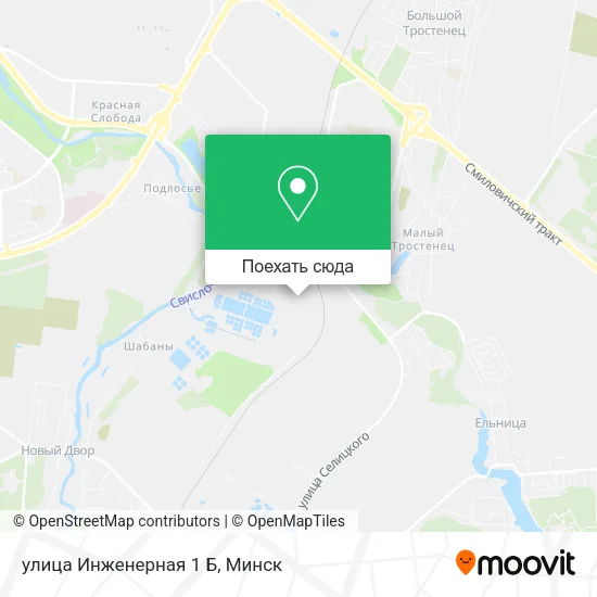 Карта улица Инженерная 1 Б