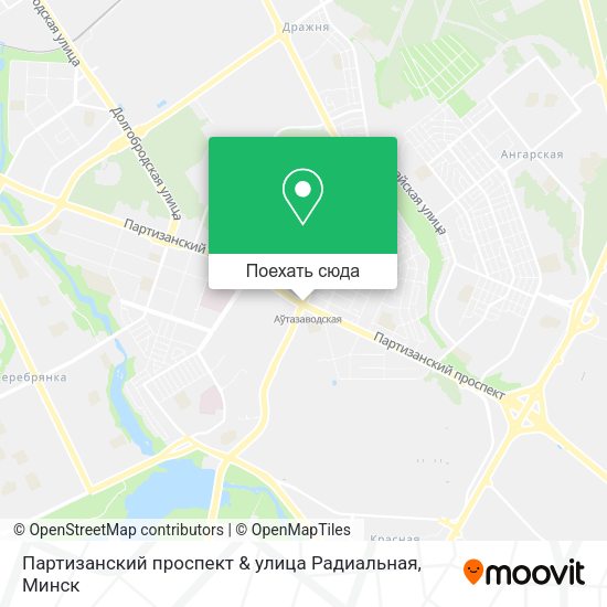 Карта Партизанский проспект & улица Радиальная