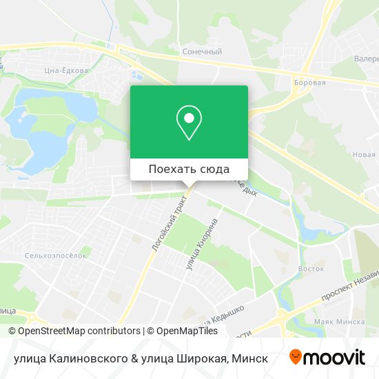 Карта улица Калиновского & улица Широкая