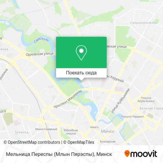 Карта Мельница Переспы (Млын Пярэспы)
