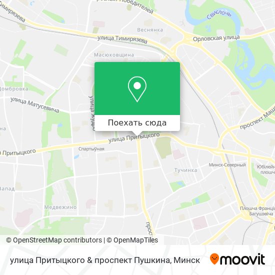 Карта улица Притыцкого & проспект Пушкина