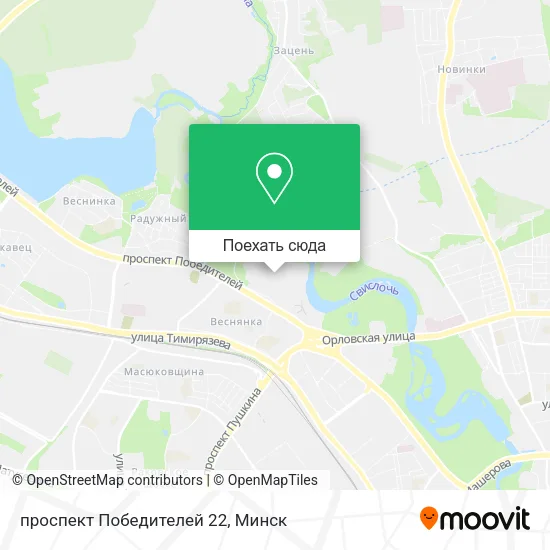 Карта проспект Победителей 22