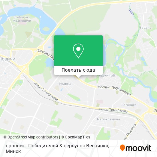 Карта проспект Победителей & переулок Веснинка