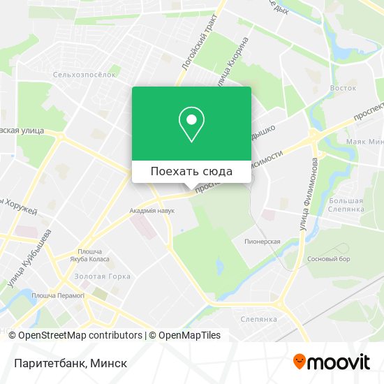 Карта Паритетбанк