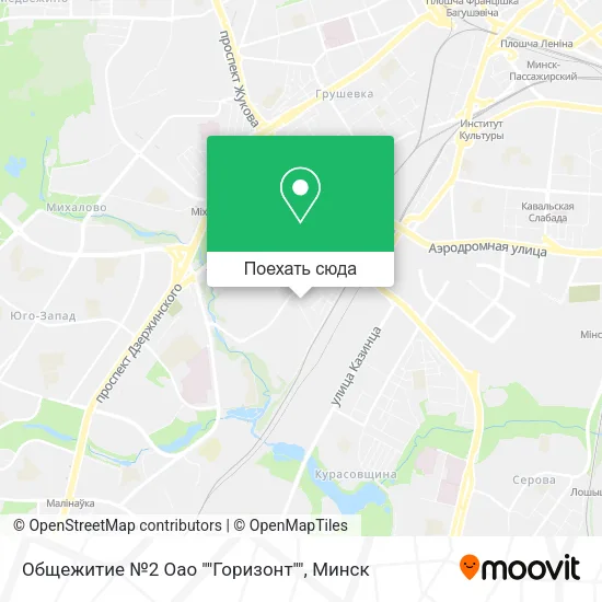 Карта Общежитие №2 Оао ""Горизонт""