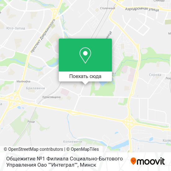 Карта Общежитие №1 Филиала Социально-Бытового Управления Оао ""Интеграл""