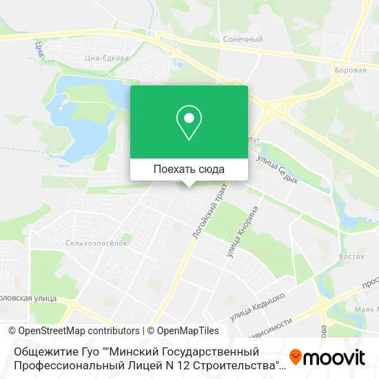 Карта Общежитие Гуо ""Минский Государственный Профессиональный Лицей N 12 Строительства""