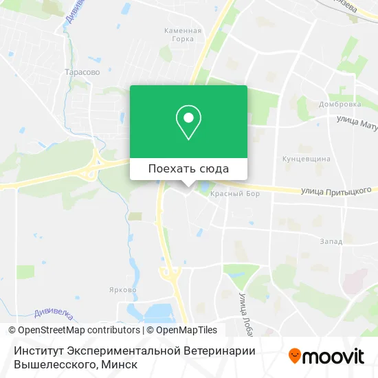 Карта Институт Экспериментальной Ветеринарии Вышелесского