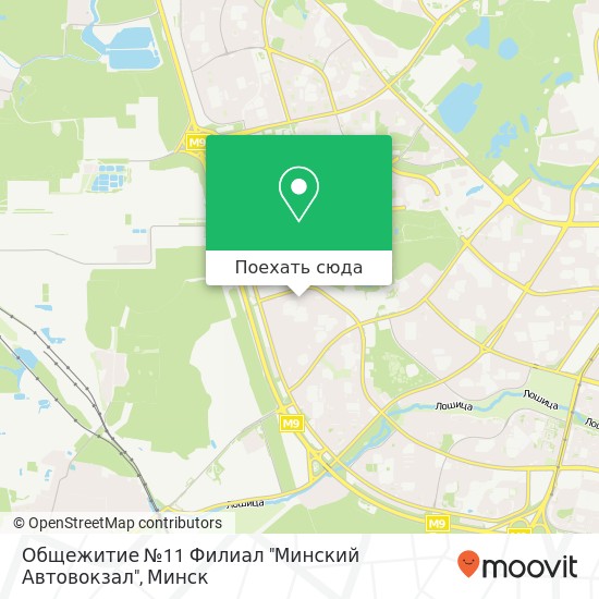 Карта Общежитие №11 Филиал "Минский Автовокзал"