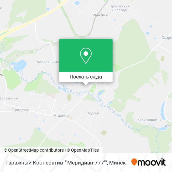 Карта Гаражный Кооператив ""Меридиан-777""