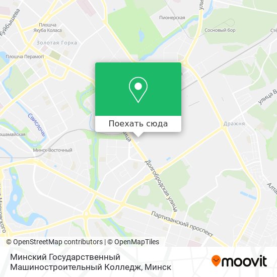 Карта Минский Государственный Машиностроительный Колледж