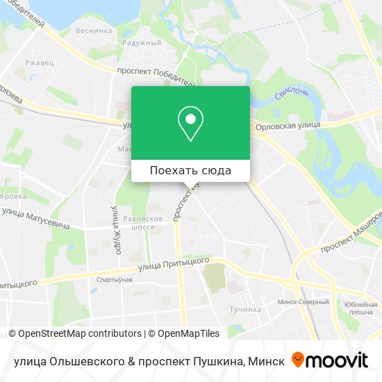 Карта улица Ольшевского & проспект Пушкина