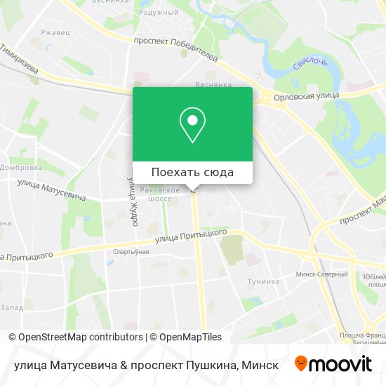 Карта улица Матусевича & проспект Пушкина