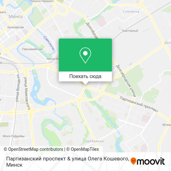 Карта Партизанский проспект & улица Олега Кошевого