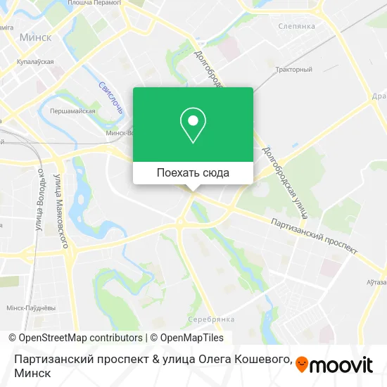 Карта Партизанский проспект & улица Олега Кошевого