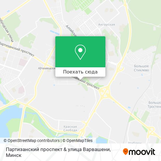 Карта Партизанский проспект & улица Варвашени