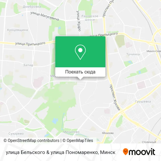 Карта улица Бельского & улица Пономаренко