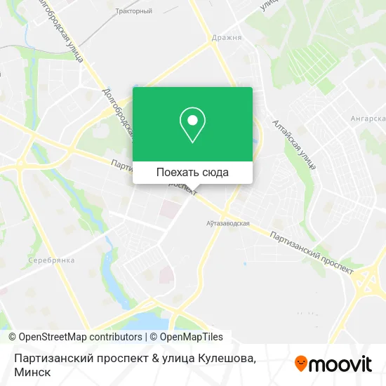 Карта Партизанский проспект & улица Кулешова
