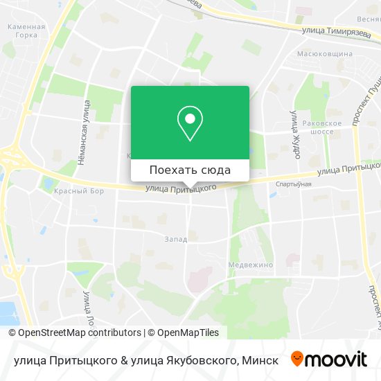 Карта улица Притыцкого & улица Якубовского