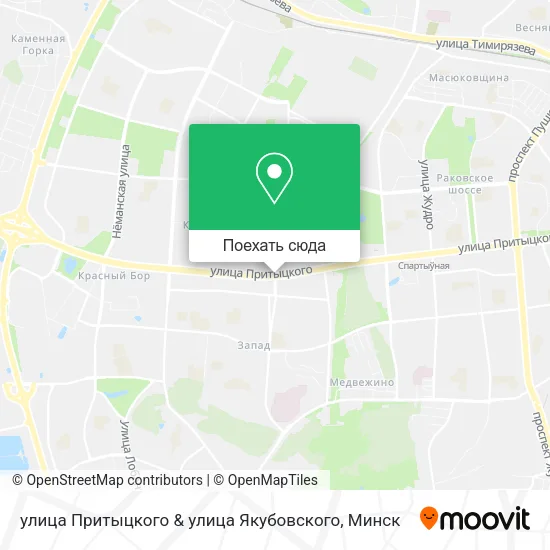Карта улица Притыцкого & улица Якубовского