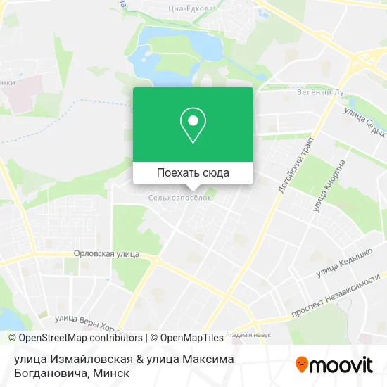 Карта улица Измайловская & улица Максима Богдановича