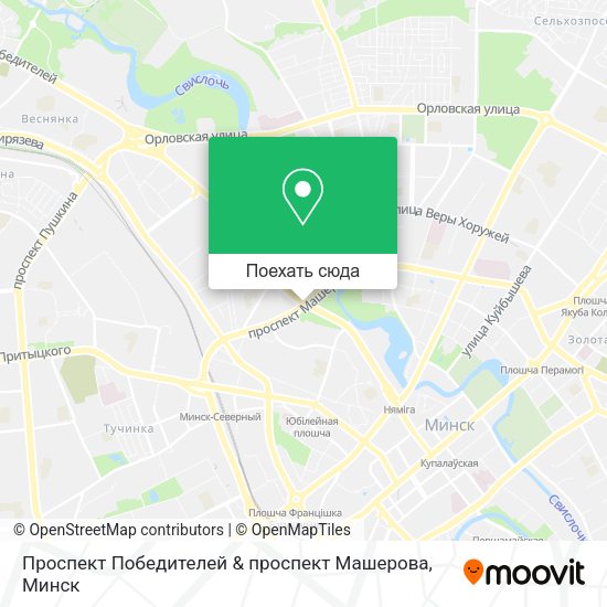 Карта Проспект Победителей & проспект Машерова