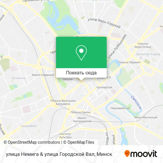 Карта улица Немига & улица Городской Вал